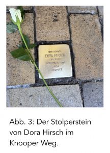 Der Stolperstein von Dora Hirsch im Knooper Weg