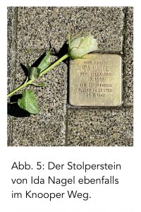 Der Stolperstein von Ida Nagel ebenfalls im Knooper Weg